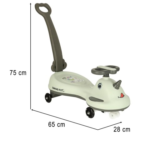 Jeździk grawitacyjny LED Swing FIX S1 skuter z rączką szary max 65kg Kik Sp. z o. o. Sp. k.