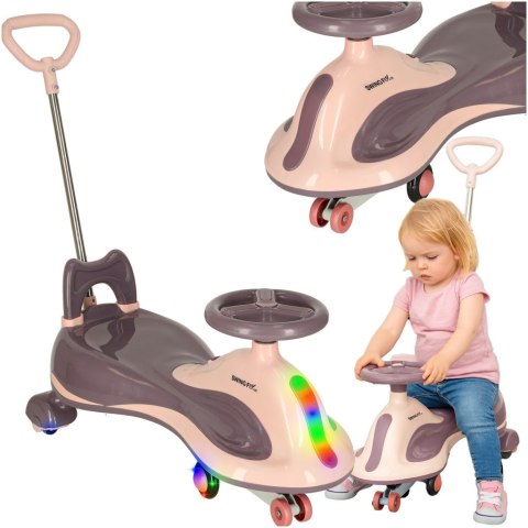 Jeździk grawitacyjny LED Swing FIX S2 skuter z rączką fioletowy max 100kg Kik Sp. z o. o. Sp. k.
