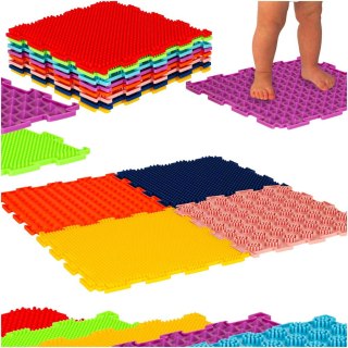 Mata sensoryczna puzzle montessori do masażu stóp 8 elementów kolorowe Kik Sp. z o. o. Sp. k.