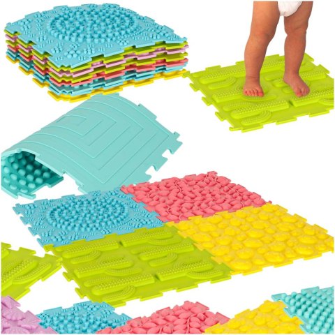 Mata sensoryczna puzzle montessori do masażu stóp 8 elementów pastelowe Kik Sp. z o. o. Sp. k.