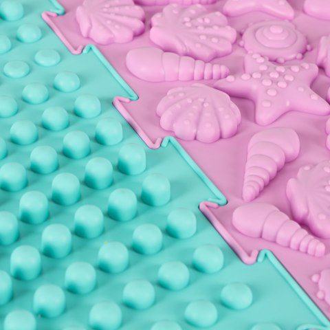 Mata sensoryczna puzzle montessori do masażu stóp 8 elementów pastelowe Kik Sp. z o. o. Sp. k.