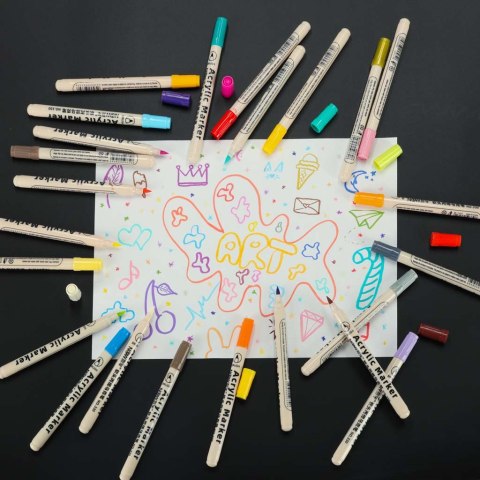 Markery akrylowe do tkanin kamieni pisaki flamastry mazaki wodoodporne DIY 48 szt. Kik Sp. z o. o. Sp. k.