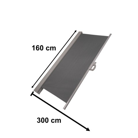 Markiza boczna tarasowa LUARO parawan zwijany 160 x 300 cm ciemnoszary Kik Sp. z o. o. Sp. k.