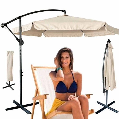 Parasol ogrodowy LUARO duży składany z wysięgnikiem 290cm beżowy Kik Sp. z o. o. Sp. k.