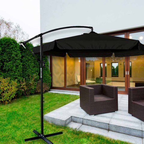 Parasol ogrodowy LUARO duży składany z wysięgnikiem 290cm czarny Kik Sp. z o. o. Sp. k.