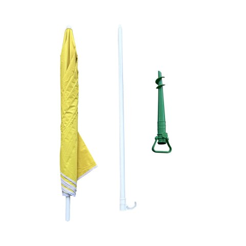 Parasol ogrodowy plażowy regulowany łamany składany UV 150cm żółty Kik Sp. z o. o. Sp. k.