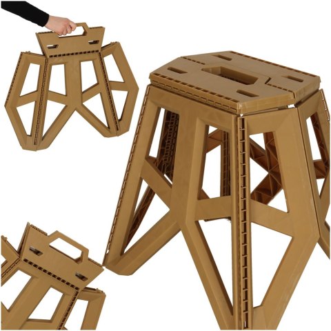 Taboret składany krzesełko turystyczne kempingowe przenośne 40 cm beżowy Kik Sp. z o. o. Sp. k.