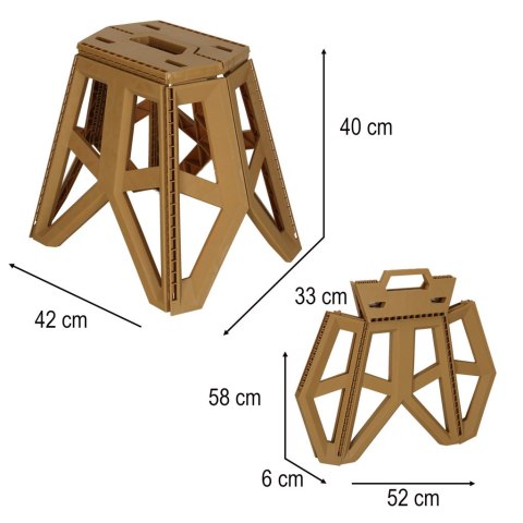 Taboret składany krzesełko turystyczne kempingowe przenośne 40 cm beżowy Kik Sp. z o. o. Sp. k.