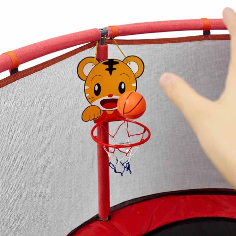 Trampolina dla dzieci ogrodowa siatka piłki koszykówka 155cm czerwona Kik Sp. z o. o. Sp. k.