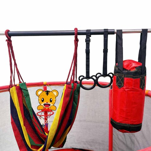 Trampolina dla dzieci ogrodowa siatka piłki koszykówka 155cm czerwona Kik Sp. z o. o. Sp. k.