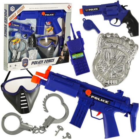 Zestaw policyjny małego policjanta pistolet karabin maska kajdanki akcesoria policyjne Kik Sp. z o. o. Sp. k.