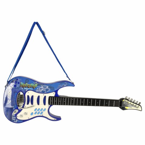 Gitara elektryczna rockowa ze wzmacniaczem mikrofonem dla dzieci niebieska Kik Sp. z o. o. Sp. k.