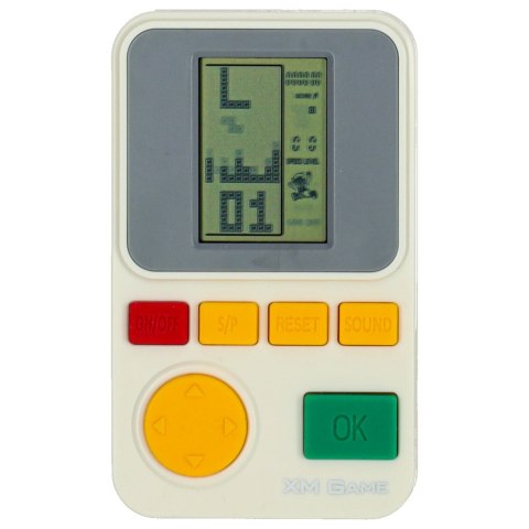 Gra zręcznościowa elektroniczna konsola retro gierka przenośna kieszonkowa biała Kik Sp. z o. o. Sp. k.