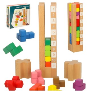 Klocki drewniane edukacyjne układanka Montessori kolorowe Kik Sp. z o. o. Sp. k.