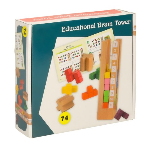Klocki drewniane edukacyjne układanka Montessori kolorowe Kik Sp. z o. o. Sp. k.