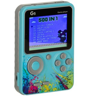 Konsola przenośna do gier mini elektroniczna retro 500 gier niebieska Kik Sp. z o. o. Sp. k.