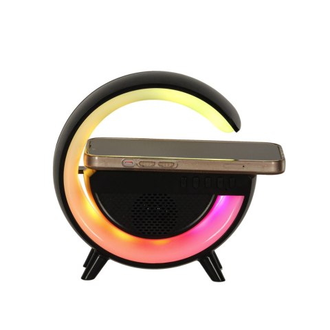 Lampka LED Gamingowa RGB głośnik ładowarka indukcyjna czarna Kik Sp. z o. o. Sp. k.