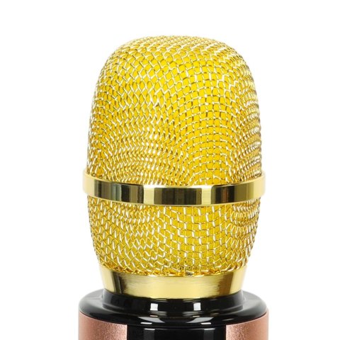 Mikrofon bezprzewodowy karaoke dla dzieci głośnik Bluetooth 2000mAh karta SD USB wysoka jakość złoty Kik Sp. z o. o. Sp. k.