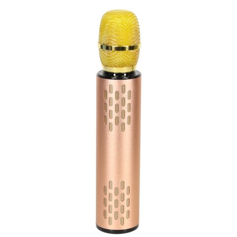 Mikrofon bezprzewodowy karaoke dla dzieci głośnik Bluetooth 2000mAh karta SD USB wysoka jakość złoty Kik Sp. z o. o. Sp. k.