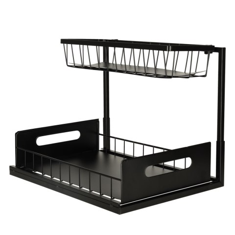 Organizer szafka półka kuchenna kosz pod zlew umywalkę wysuwana półka pojemnik 2-poziomowy metal Kik Sp. z o. o. Sp. k.