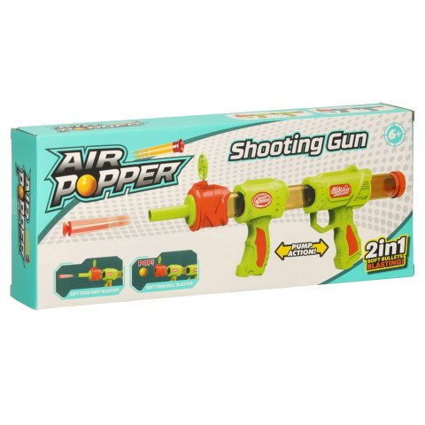 Pistolet na kulki karabin na piankowe naboje solidny dla dzieci gra 2w1 zielony Kik Sp. z o. o. Sp. k.