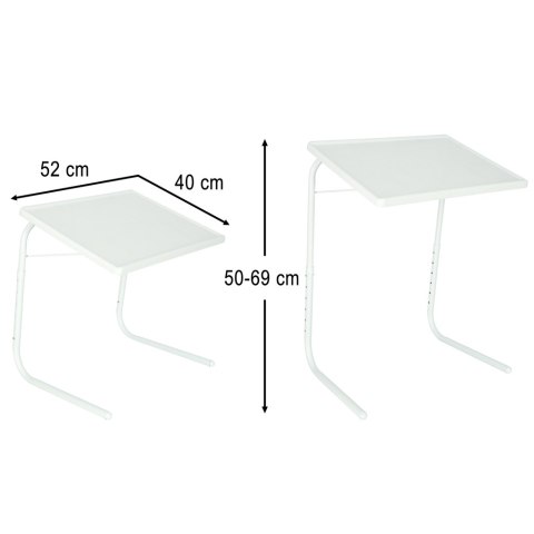 Stolik pod laptopa do laptopa stół wielofunkcyjny składany regulowany 69cm biały Kik Sp. z o. o. Sp. k.