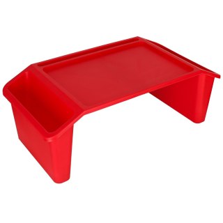 Stolik pod laptopa z organizerem podróżny samochodowy dla dzieci z kieszeniami śniadaniowy podstawka przenośny stabilny czerwony Kik Sp. z o. o. Sp. k.