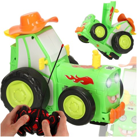 Traktor ciągnik zdalnie sterowany na pilota RC skaczący tańczący dźwięk zielony Kik Sp. z o. o. Sp. k.