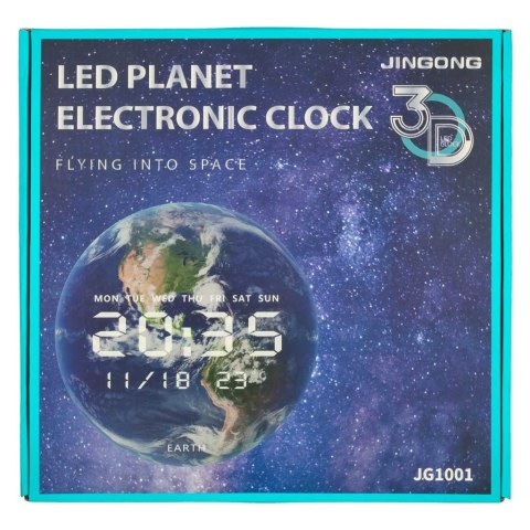 Zegar ścienny planeta mars z wyświetlaczem LED 32 cm pomarańczowy Kik Sp. z o. o. Sp. k.