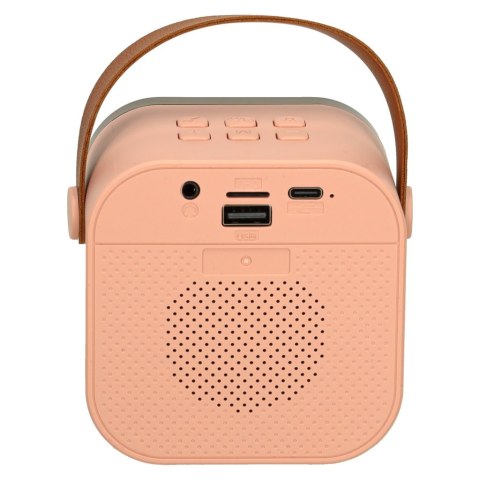 Zestaw do karaoke głośnik Bluetooth 2 mikrofony USB LED 6W różowy Kik Sp. z o. o. Sp. k.