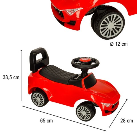 Jeździk pchacz samochód auto z dźwiękiem i światłami czerwony Kik Sp. z o. o. Sp. k.