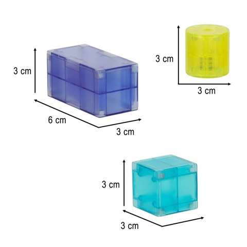 Klocki magnetyczne konstrukcyjne świecące elementy figury 3D 64 el. Kik Sp. z o. o. Sp. k.