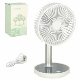 Wentylator biurkowy wiatrak przenośny bezprzewodowy USB z akumulatorem regulowany 4 poziomy mocy LED 38cm biały Kik Sp. z o. o. Sp. k.
