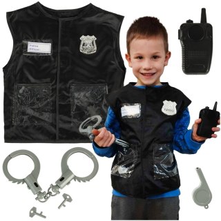 Kostium strój karnawałowy przebranie policjant kajdanki gwizdek zestaw 3-8 lat Kik Sp. z o. o. Sp. k.