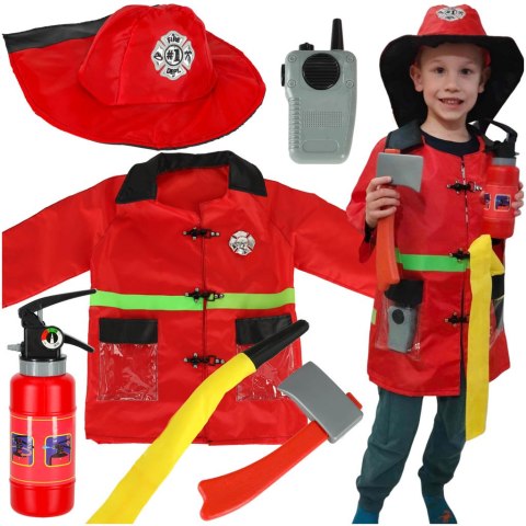 Kostium strój karnawałowy przebranie strażak walkie-talkie 3-8 lat Kik Sp. z o. o. Sp. k.