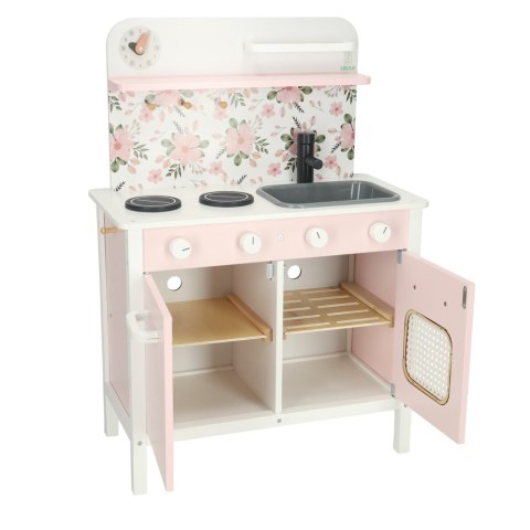 Kuchnia dla dzieci drewniana MDF LULILO FLORA akcesoria różowa 82cm Kik Sp. z o. o. Sp. k.