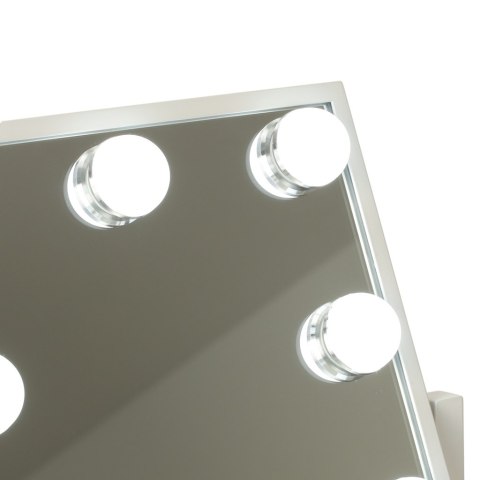 Lusterko do makijażu kosmetyczne podświetlane 12 LED Hollywood z 12 żarówkami USB 30 x 40 cm Kik Sp. z o. o. Sp. k.