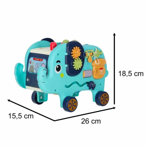 Słonik tablica manipulacyjna montessori wbijak sorter klocki młotek 26cm Kik Sp. z o. o. Sp. k.