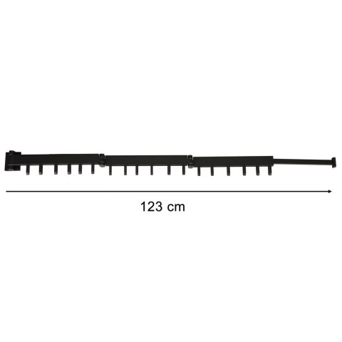 Suszarka na pranie wieszak ścienny naścienny składany teleskopowy czarny 18 haczyków 123cm Kik Sp. z o. o. Sp. k.
