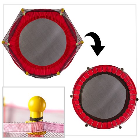 Trampolina do domu ogrodu dla dzieci siatka piłki 140cm 55inch czerwona Kik Sp. z o. o. Sp. k.