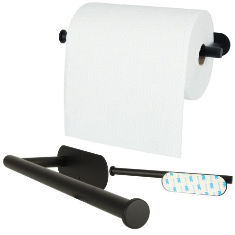 Uchwyt wieszak na papier ręcznik papierowy kuchenny taśma dwustronna mat loft czarny Kik Sp. z o. o. Sp. k.