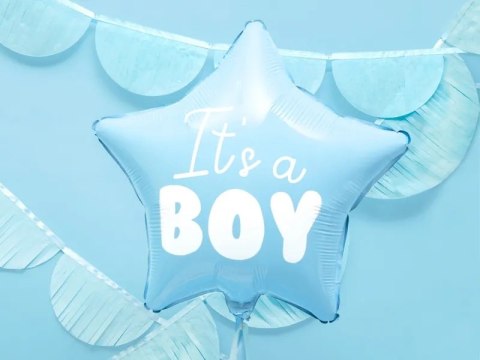 Balon foliowy "It's a boy" na baby shower gwiazda niebieska 48cm Partydeco Sp. z o. o.