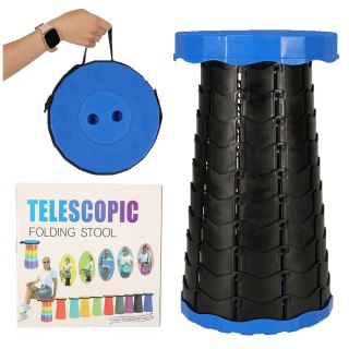 Krzesło składane taboret teleskopowy turystyczny przenośny niebieski 200kg Kik Sp. z o. o. Sp. k.