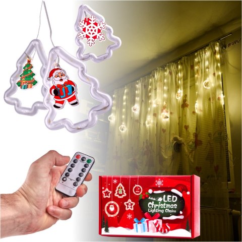 Kurtyna LED na okno girlanda świąteczna choinkowa 3 m 125 LED Kik Sp. z o. o. Sp. k.