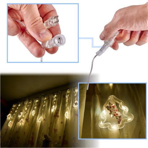 Kurtyna LED na okno girlanda świąteczna choinkowa 3 m 125 LED Kik Sp. z o. o. Sp. k.