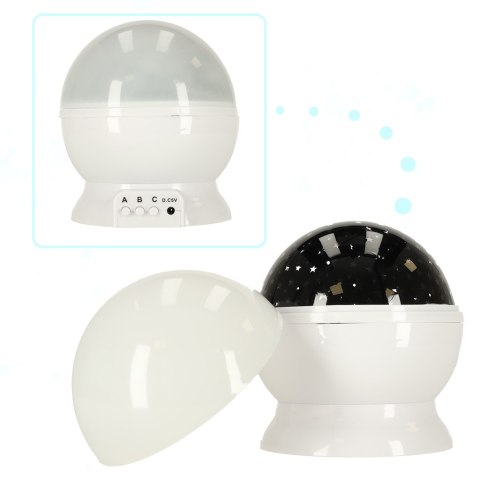 Lampka nocna projektor gwiazd 2w1 USB biała Kik Sp. z o. o. Sp. k.