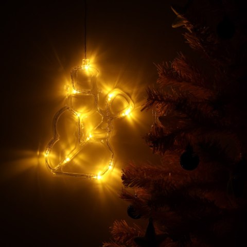 Lampki LED wisząca dekoracja świąteczna okna bałwanek 49cm przyssawka 10 LED Kik Sp. z o. o. Sp. k.