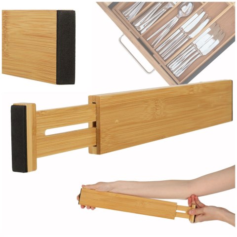 Organizer do szuflady bambusowy separator regulowany na sztućce narzedzia 43cm 1 sztuka Kik Sp. z o. o. Sp. k.