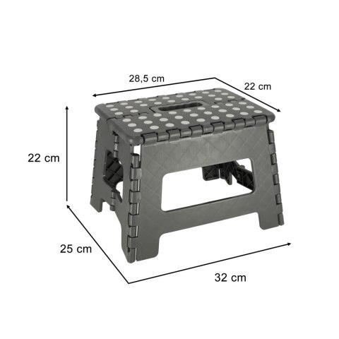 Stołek taboret składany antypoślizgowy 22cm ciemny szary Kik Sp. z o. o. Sp. k.