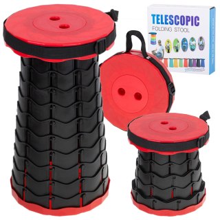 Krzesło składane taboret teleskopowy turystyczny przenośny czerwony 200kg Kik Sp. z o. o. Sp. k.